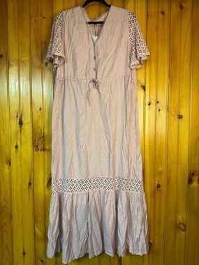 Kohl's Blush Crochet-Trim Maxi Dress